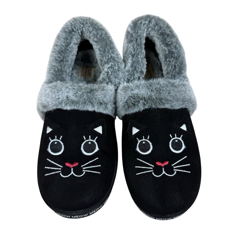 Sketchers BOBS Too Cozy Meow Pajamas Slipper Shoe Size 10 Lounge Wear Cat Lady